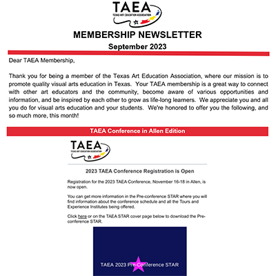 TAEA Member Newsletter - September 2023